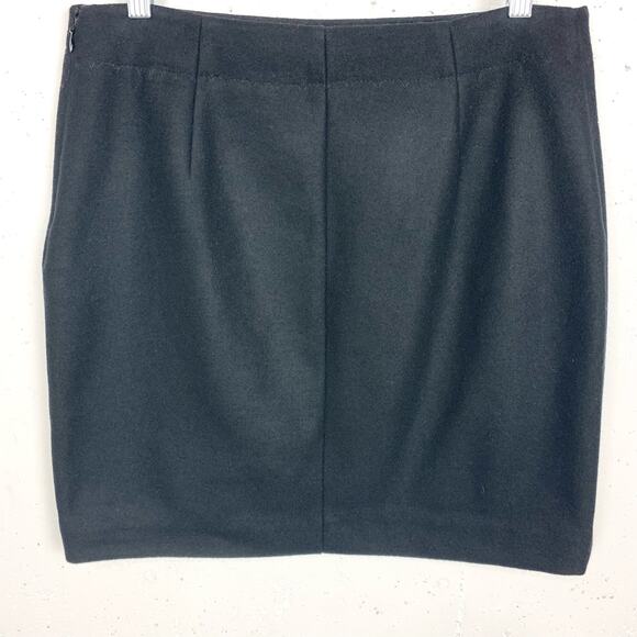 & Other Stories Womens Wool Pencil Mini Short Skirt Black Side Zip Size 10 - Picture 5 of 5